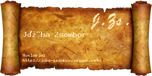 Jóba Zsombor névjegykártya